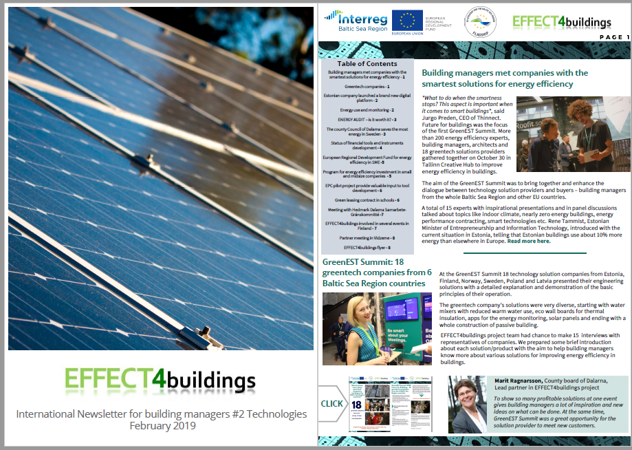 EFFECT4buildings Newsletter 2 Technologies