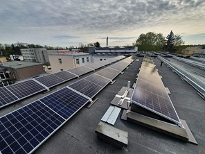Solar panels on Gulbene municipality roof (Picture from Gulbene municipality)
